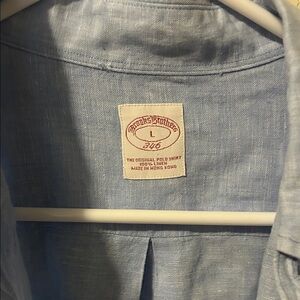 Brooks Brothers Light Blue Linen Men's Shirt - Classic 346 Style